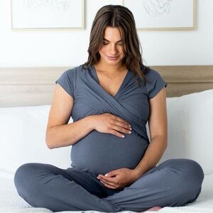 Women's Nursing Sleepwear Set - Blue